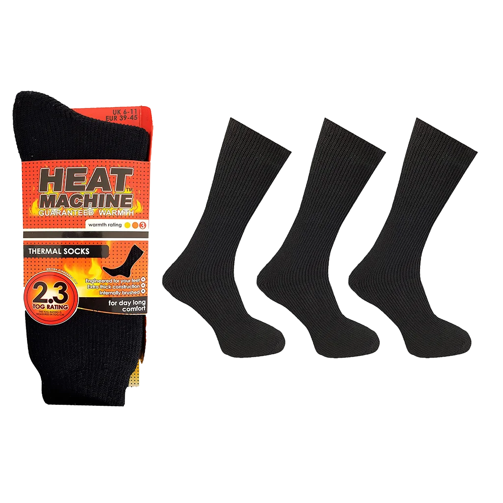 Heat Machine Men’s Tog 2.3 Thermal Socks Size 6-11 - Black - Image 3