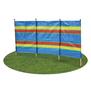 4 Pole Multicoloured Polythene Windbreak