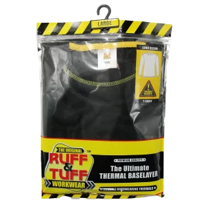 Ruff & Tuff Workwear Men’s Thermal Long Sleeve Shirt Mixed Sizes - Black