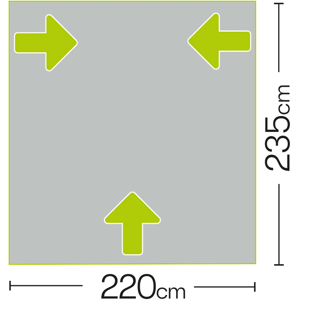 Falcon Pro 220 Poled Porch Awning - Mid Grey - Image 8
