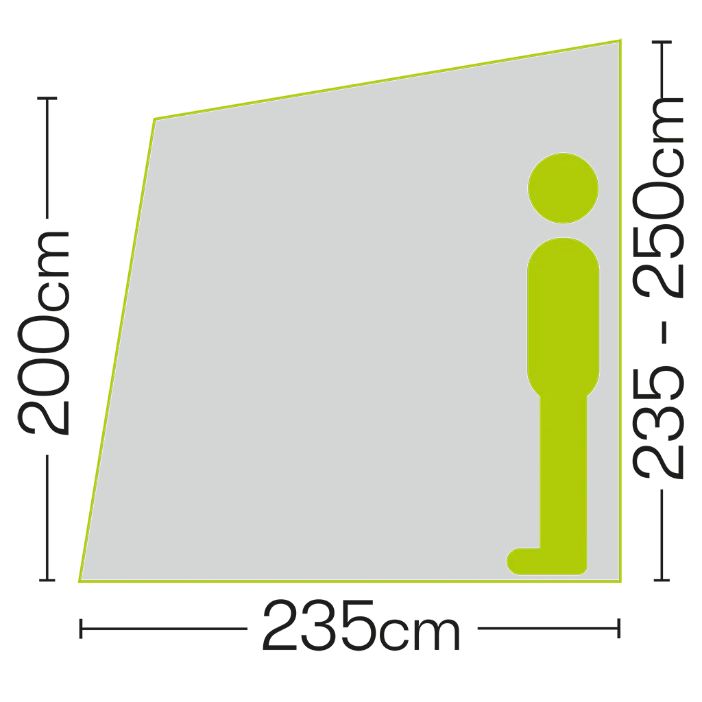 Falcon Pro 260 Poled Porch Awning - Mid Grey - Image 7