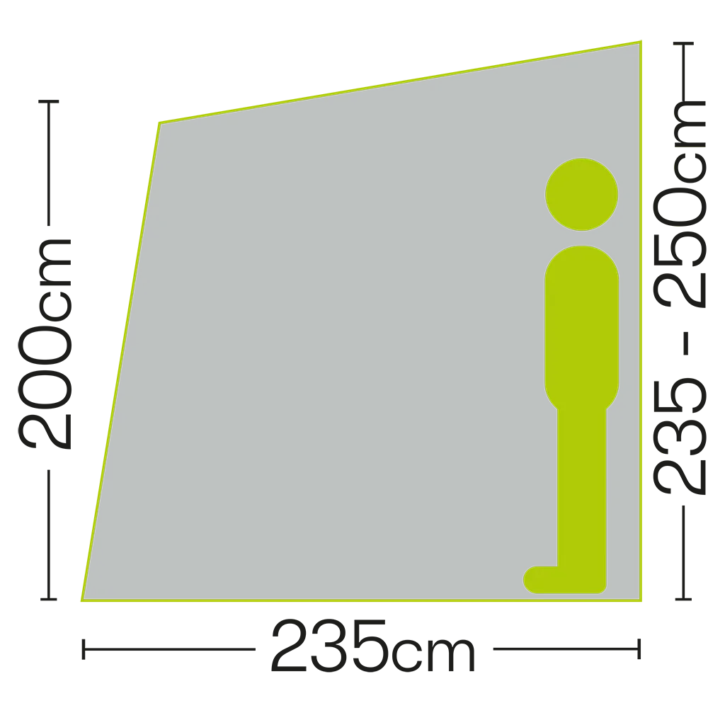 Falcon Pro 390 Poled Porch Awning - Mid Grey - Image 7